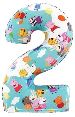Produktbild von Grabo Folienballon Nummer 2, Peppa Pig, 66 cm Grabo