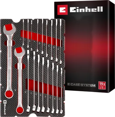 Image de Jeu de clés à fourche Einhell dans un étui E-Case, 19 pièces