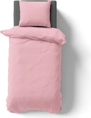 Produktbild von 2-tlg Mikrofaser UNI Bettwäsche 135x200 + 80x80 cm Kopfkissen Garnitur mit Reißverschluss rosé