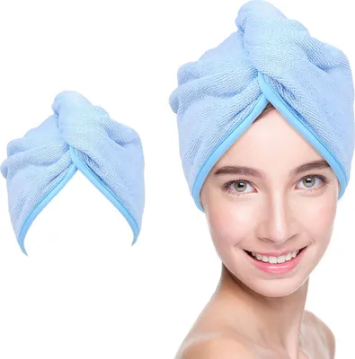 Produktbild von GKA Haarturban Handtuchturban Turban Kopfhandtuch Mikrofaser Extra Saugfähig Schnelltrocknend Flauschig