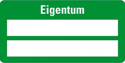 Produktbild von Dreifke® Aufkleber I Inventaretikett Eigentum, grün, Dokumentenfolie, selbstk...