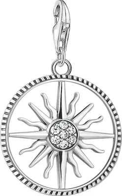 Produktbild von Thomas Sabo Anhänger Charm-Club Sonne Groß 925 Sterling Silber Geschwärzt Zirkonia Weiß 1764-643-14