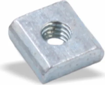 Produktbild von Nutenstein | Gewindeplatte 9x9x3 mm M4 Gewinde mittig | Stahl blau verzinkt
