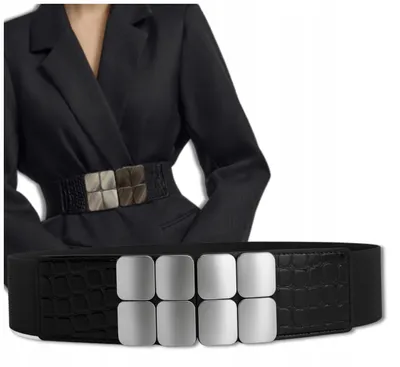 Produktbild von EdiBazzar Eleganter Damen-Gürtel Schwarz Elastisch mit Schnalle