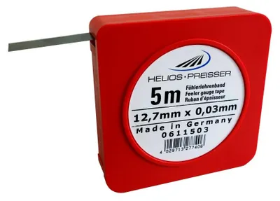 Immagine prodotto di Helios Preisser Fühlerlehrenband, Einzelkassette (Kohlenstoffstahl, gehärtet, Breite 12,7 mm,Länge 5 m, Nennmaß 0,03 mm)