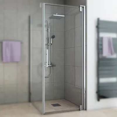 Produktbild von Drehtür für Seitenwand Breuer Europa Design 90 cm Anschlag rechts Klarglas Profilfarbe chrom