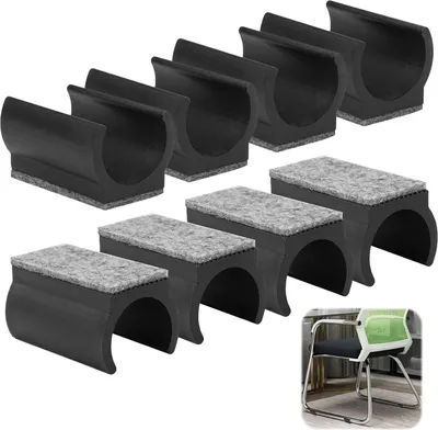 Produktbild von 8 Stück Filzgleiter 22 mm - Möbelgleiter für Schlittenstühle - Geräuschdämpfender Filz - Stuhlgleiter mit Klemmgleitern