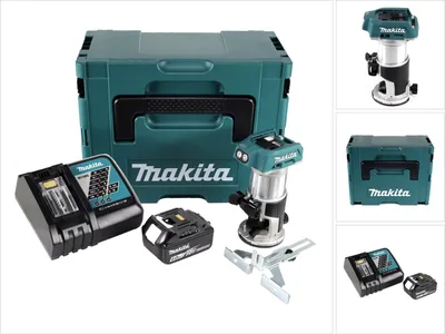 Obrázek produktu pro Akumulátorová multifunkční frézka Makita DRT 50 RG1J bezkartáčová 18 V + 1x akumulátor 6,0 Ah + rychlonabíječka v balení Makpac 3