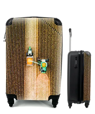 Produktbild von MuchoWow® Koffer Handgepäck Trolley Rollkoffer Kleine Reisekoffer mit 4 Rollen - Traktor - Feld - Land - Bauernhof - Ernte - Cabin Size < 55x40x23 cm & 55x40x20 cm - Fotokoffer - Kabinenkoffer - Boardgepäck - Reise-Box - Reisekoffer - Reisegepäck - Koffer mit Bild - Trolley für Kinder