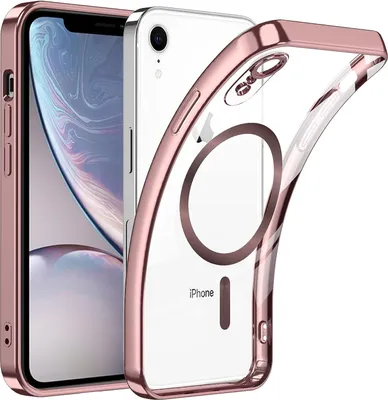 Obrázek produktu pro Pouzdro pro iPhone XR Magnetické Ultra Tenké Průhledné Pouzdro s Magsafe a Ochranným Krytem na Kameru Růžový