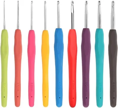 Produktbild von 6,5-mm-Häkelnadeln, extralange Häkelnadeln mit weichen, ergonomischen Gummigriffen und 14 Nadelgrößen – Strick- und Häkelzubehör für Anfänger und arthritische Hände, bequem/einfach zu verwenden (6,5 MM)