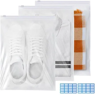 Imagen del producto de 30 bolsas impermeables de 30 x 40 cm, con cierre de cremallera, ideales para guardar ropa, zapatos, ropa interior y otros objetos
