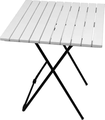 Produktbild von Klappbarer Campingtisch Beistelltisch Klapptisch weiß Holz/Metall 45x45x50 cm