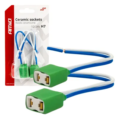 Immagine prodotto di Zoccoli in Vetroceramica per lampadine H7 CS-H7 dritte - con cavo / set da 2