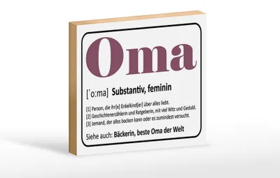 Produktbild von Holzschild Spruch 18x12cm Oma Bäckerin beste Oma Welt