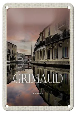 Produktbild von Blechschild Reise 12x18cm Grimaud France Panorama Bild Geschnenk Schild