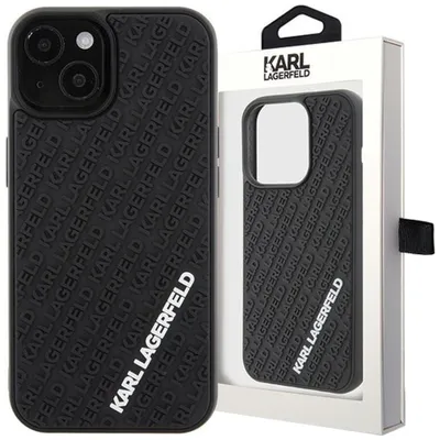 Produktbild von Karl Lagerfeld 3D Gummi Multi Logo Etui Für Iphone 15 - Czarne