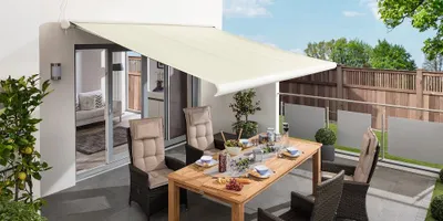 Produktbild von Vollkassetten Markise 4x3 Sunray beige Terrassenüberdachung Sonnenschutz