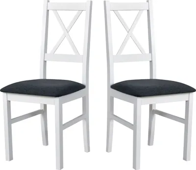 Image de LeafDesign Chaise de salle à manger en bois - Chaise hêtre massif - Chaise salle à manger set de 2 - Chaise en bois - Chaise de salle à manger - Chaise de cuisine set de 2 2x Nilo 10, blanc