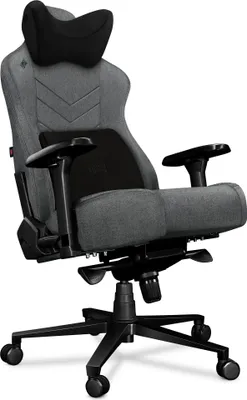 Zdjęcie produktu dla Krzesło biurowe Yumisu 2053 Black, jasnoszaro-czarne, tapicerka materiałowa, udźwig 150kg, fotel gamingowy szary, czarny, podłokietniki 4D