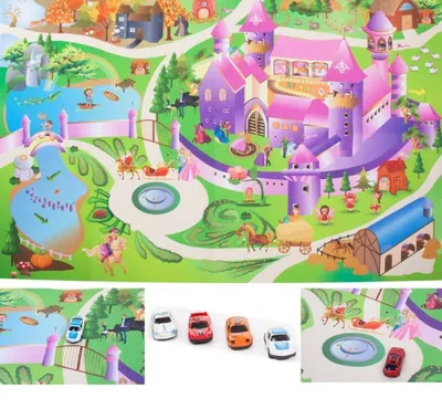 Image de 120x80 grand tapis de jeu avec voitures, tapis pour enfants, tapis de jeu, tapis pour bébés castle