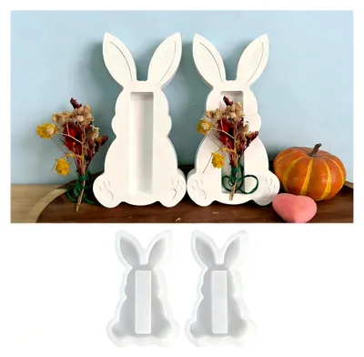 Produktbild von Set aus zwei Silikonformen für Ostern, Hasen Silikonformen, DIY Bastelprojekte, Ostergeschenke