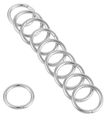Metall-O-Ringe, ungelötet, 15 mm, 30 Stück, Silber, für DIY
