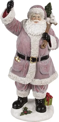 Image de Clayre & Eef Figurine de décoration de Noël Père Noël 43 cm Rose Plastique