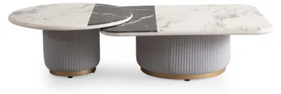 Immagine prodotto di 2 tavolini da salotto di design in legno Soggiorno Stile moderno Nero