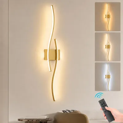 Produktbild von LED Wandleuchte Modern Innen Wandlampe Dimmbar 3000K-6000K Wiederaufladbar mit Fernbedienung und Timer für Wohnzimmer Schlafzimmer Flur