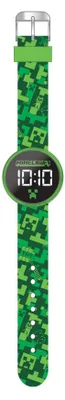 Produktbild von Accutime Minecraft Uhr LED rund mit austauschbarer Batterie