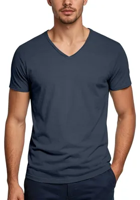 Produktbild von Herren T-Shirt aus Baumwolle mit V-Ausschnitt
