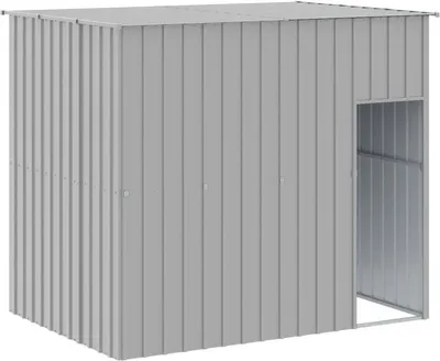 Immagine prodotto di vidaXL Cuccia per cani con tetto Grigio chiaro 214x153x181 cm Acciaio zincato