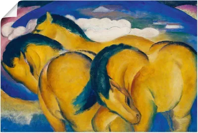 Produktbild von Franz Marc: Die kleinen gelben Pferde. 1912, Produkt:Poster, Größe (HxB):80x120 cm / Poster