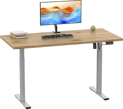 Immagine prodotto di Scrivania regolabile in altezza | stepless 71-120 cm altezza elettrica regolabile | Computer Dimensioni 140x80 | Tavolo da ufficio Lona