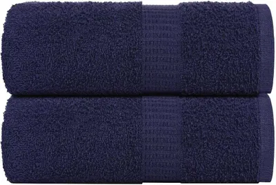 Produktbild von "2026 MODERNE"Waschtücher FROGN 2er set - modernes Design - Marineblau 30x30cm 360 g/m² NEU696067 - Handtücher