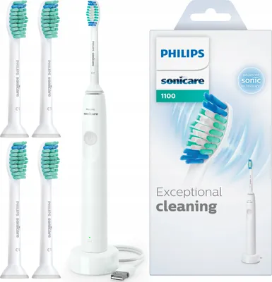 Immagine prodotto di Philips | Spazzolino sonico - Serie 1000 HX3641/02 - Bianco - 31.000 movimenti/min - Con 4 testine