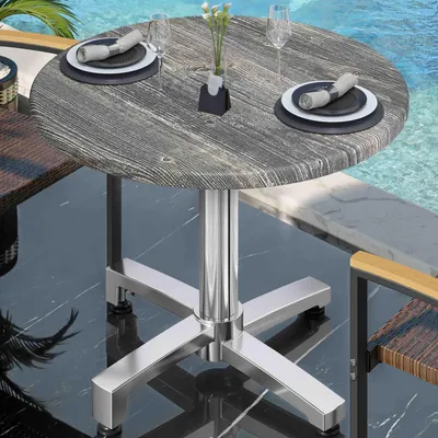 Produktbild von WBO | Bistro Außen Tisch | Ø:H 70 x 78,5 cm | Rustikal Kiefer / Aluminium | Rund | Bistro Tisch Gastro Tisch