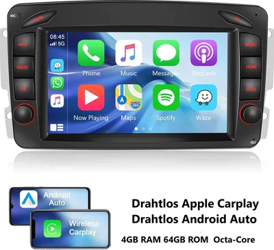 Produktbild von für Mercedes Benz C CLK Viano A-W168 W203 E-Klasse (W210) G-Klasse (W463) ML (W163) SLK (W170) Viano und Vito (W639) 7" Android 13 Autoradio GPS Navi