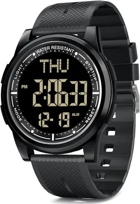 Produktbild von Digital Herren Damen Uhren 5 ATM Wasserdicht Sport Armbanduhr mit Wecker Stoppuhr Countdown Duale Zeitzone, Ultradünn Weitwinkel Anzeige Digitaluhr