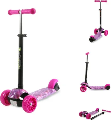 Produktbild von Lorelli Kinderroller Draxter 3 Rder, hhenverstellbar, PolyurethanLeuchtrder Fubremse pink