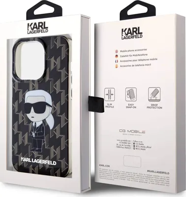 Produktbild von Karl Lagerfeld Monogram Icon Etui Für Iphone 15 Pro - Schwarz