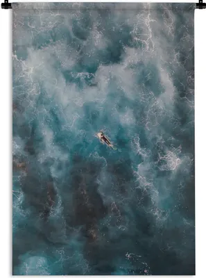 Produktbild von MuchoWow® Wandteppich Wandbehang Surfer auf dem Meer aus der Vogelperspektive 120x180 cm Tapisserie Dekoration Wandtuch - Schlafzimmer - Dekorationen für das Haus