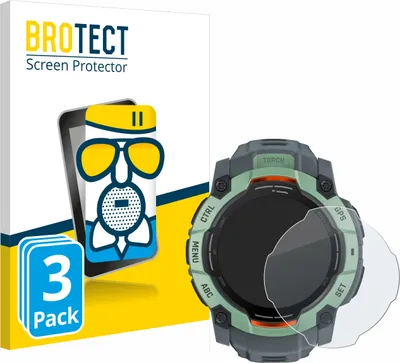 Produktbild von 3x BROTECT Entspiegelungs Schutzglas für Garmin Instinct 3 AMOLED (50 mm) Schutzfolie Panzer Folie Glas Display Schutz matt