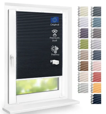 Produktbild von Thermo Wabenplissee Hitzeschutz, ohne Bohren, Schwarz, 95x100