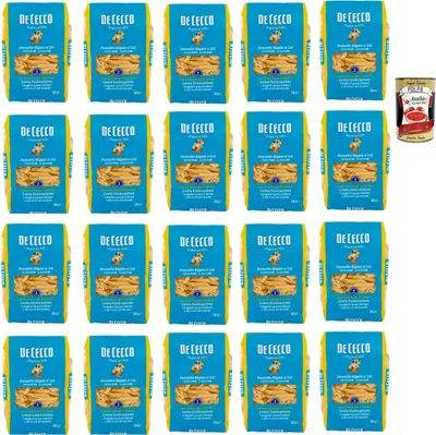Produktbild von De Cecco Pennette Rigate N°241 100% Italienisch Pasta Nudeln 20x 500g + Italian Gourmet Polpa 400g