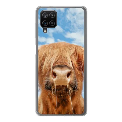 Produktbild von MuchoWow® Handyhülle Schutzhülle Hülle für Samsung Galaxy A12 Schottischer Highlander - Wolke - Tiere Silikon Softcase Handy Hülle - Bild