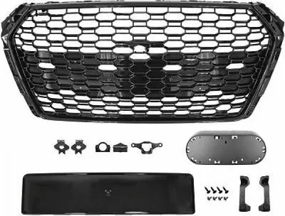 Produktbild von Passend für Audi A4 B9 Grill ohne Emblem ab 16- Schwarz Glanz