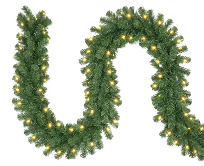 Weihnachtsgirlande 3 m mit 100 LED, künstlich, Grün
