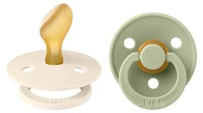 Obrázok produktu pre BIBS COLOUR cumlík - 2x cumlík anatomický prírodný kaučuk, 6m+ "IVORY SAGE" (béžová/ zelená) Nr. 2211416